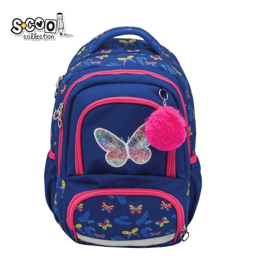 Ghiozdan ergonomic, compartiment laptop, BUTTERFLY, 42x31x16 cm - S-COOL