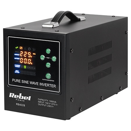 UPS centrala termica, 1000 VA, 700 W, 12 V, Rebel, RB-4028, POWER-1000-LFP4, functii multiple, sinusoida pura