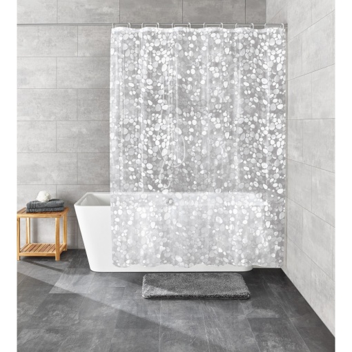 Perdea dus transparenta model abstract, 180x200cm, plastic ecologic