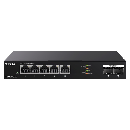 Switch 5 x RJ45 2.5G, 2 x SFP+10G - TENDA TND-TEM2007X
