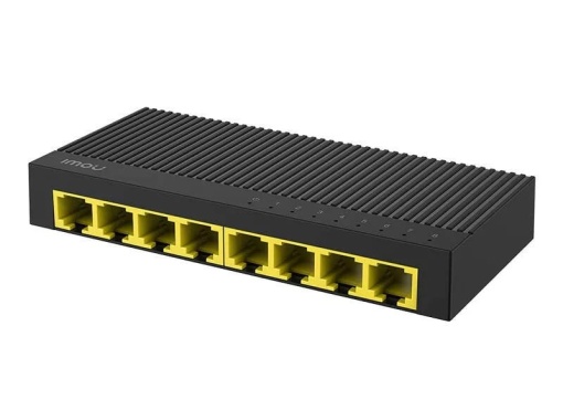 Switch Imou SG108C, 8 porturi Gigabit RJ45, 10/100/1000 Mbps, Plug and Play, 16 Gbps, montaj perete/birou, alimentator inclus