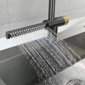 Baterie Bucatarie cu Dus Extractibil Inox Argintiu Cu Functie Cascada YB1500S - Img 3