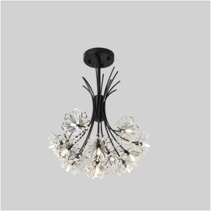 Candelabru Cristal PETERHOF Eleganza, 13x G4, Diametru 49cm, 18XG4, Negru - Img 1