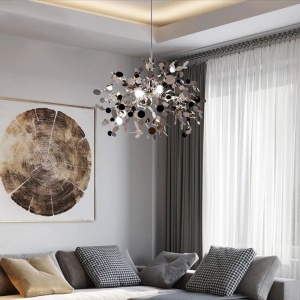 Candelabru Modern, CAPRICIO Allegro, 2xE14, Diametru 40cm, Crom Lucios, Inaltime Reglabila - Img 2