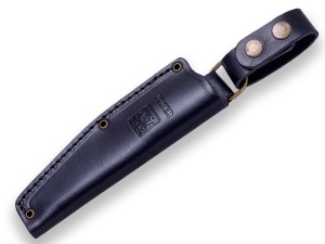 Cutit Joker Bushcrafter cu teaca piele, lama otel inox 10.5 cm, maner micarta - Img 3