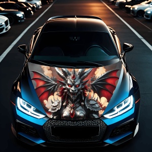 Folie Capota Auto "Hood Art" rezistenta la exterior, marime L (180 x 130cm) - Cod: AVX-CAPOTA-027L - Img 1
