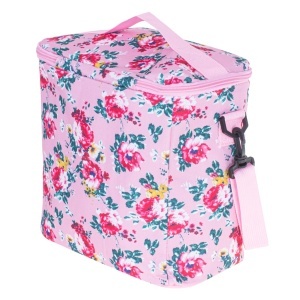 Geanta termoizolanta pentru picnic sau plaja, capacitate 11l, culoare Roz cu flori - Img 7