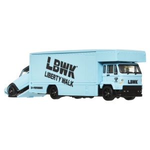 HOT WHEELS TRANSPORTATOR FLEET FLYER CU MASINUTA NISSAN SKYLINE 2000 GT-R LBWK SCARA 1:64 - Img 2