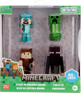 JADA MINECRAFT SET 4 FIGURINE METALICE 6.5CM - Img 1