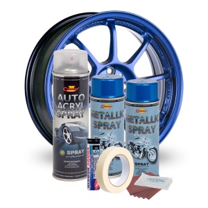 Kit complet reparatie si vopsire jante culoare Albastru Metalizat, V2 - Img 2