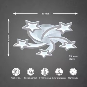 Lustra LED cu telecomanda IPOMOEA 69W, 5 Stele, lumina Rece/Calda/Neutra, Dimabila, Alb - Img 2