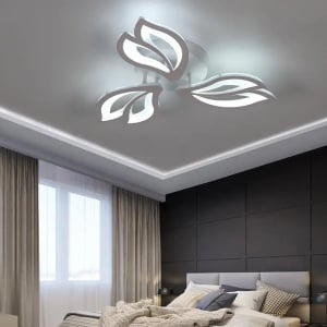 Lustra LED cu telecomanda LILY 44W, 3 Elemente, lumina Rece/Calda/Neutra, Dimabila, Alb - Img 1