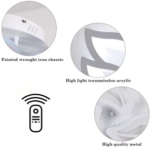 Lustra LED cu telecomanda LILY 44W, 3 Elemente, lumina Rece/Calda/Neutra, Dimabila, Alb - Img 3
