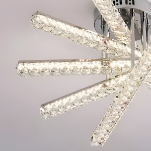 Lustra LED cu telecomanda LUELLA 64W 5 Elemente, Liniara, lumina Rece/Calda/Neutra, Dimabila, Argintiu - Img 2