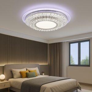 Lustra LED cu telecomanda MIRALUX RGB, 70W, lumina Albastra/Rece/Calda, Dimabila, Alb - Img 2