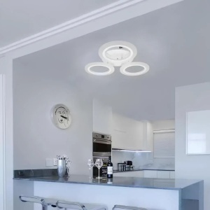 Lustra LED MARA 24W, 3 Cercuri, lumina Neutra, Alb - Img 1