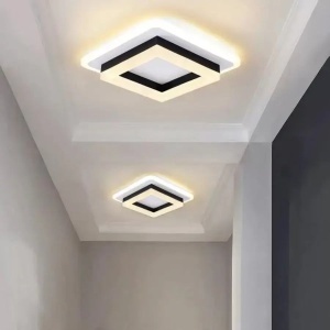 Lustra LED SOLENA Patrata Alb Negru, 15W, Lumina Rece/Calda/Neutra - Img 1