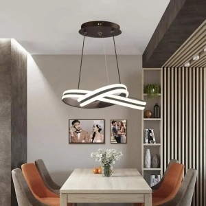 Lustra LED suspendata cu telecomanda INFINITY LOOP 92W, lumina Rece/Calda/Neutra, Dimabila, Negru, Inaltime Reglabila - Img 2