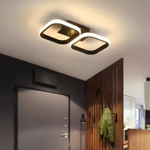 Lustra LED VERTEX 11W, 2 Patrate, Liniara, lumina Rece/Calda/Neutra, Neagra - Img 3