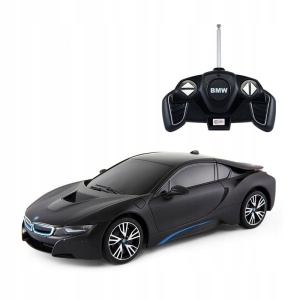 MASINA CU TELECOMANDA BMW i8 NEGRU CU SCARA 1 LA 18 - Img 1