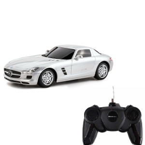 MASINA CU TELECOMANDA MERCEDES-BENZ SLS AMG ARGINTIE SCARA 1 LA 24 - Img 2