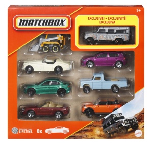 MATCHBOX SET 8 MASINUTE METALICE EXCLUSIV LAND ROVER 110 SCARA 1 LA 64 - Img 1