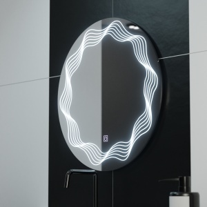 Oglinda LED Rotunda 60cm, Flusso Touch, Sistem Dezaburire, Dimabila - Img 3