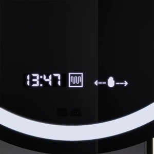 Oglinda LED Rotunda, 60cm, Visio MotionGlow Marcello, Sistem Dezaburire, Ceas & Termometru, Lupa Cosmetica, Dimabila - Img 2