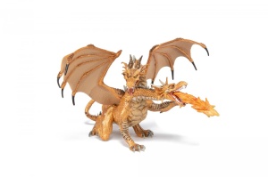 PAPO FIGURINA DRAGON CU DOUA CAPETE AURIU - Img 3