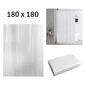 Perdea de dus semitransparenta din PEVA, dimensiune 180 x 180 cm - Img 2