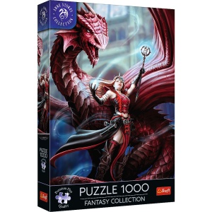 PUZZLE TREFL 1000 PREMIUM PLUS FANTASY VRAJITOAREA SCARLET SI DRAGONUL - Img 1