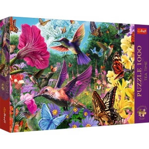 PUZZLE TREFL 1000 PREMIUM PLUS TEA TIME GRADINA CU COLIBRI - Img 1