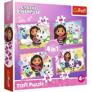PUZZLE TREFL 4IN1 GABBYS DOLLHOUSE AVENTURILE LUI GABBY - Img 1