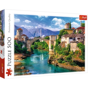 PUZZLE TREFL 500 POD VECHI MOSTAR BOSNIA - Img 1