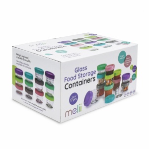 SET 12 RECIPIENT STICLA PENTRU HRANA BEBE, MELII, 6*59 ML + 6*118 ML - Img 1