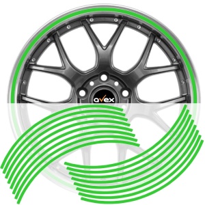 Set 16 inele din autocolant pentru jante culoare Verde Lucios - Img 1