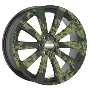 Set 4 Folii Imprimate Outdoor cu EcoSolvent, autoadezive, pentru decorarea jantelor auto, dimetru 60 cm, model FJT-07 - Img 2