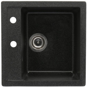 Set chiuveta bucatarie CasaBlanca Quadro granit cu 1 cuva cu baterie BFX4A-N, negru - Img 2
