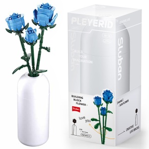 Set de Constructie Flowers, 238 piese, Trandafir Albastru - Sluban - Img 1