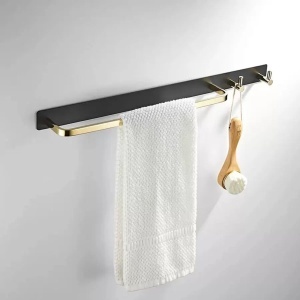 Suport Prosop si Accesorii Baie Negru Auriu GJ621 - Img 1