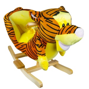 Balansoar pentru bebelusi, Tigru, lemn + plus, 60x34x45 cm - Img 1