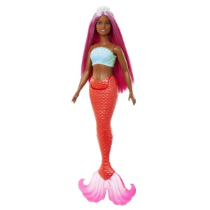 BARBIE DREAMTROPIA PAPUSA SIRENA CU PAR MAGENTA SI COADA PORTOCALIE - Img 2