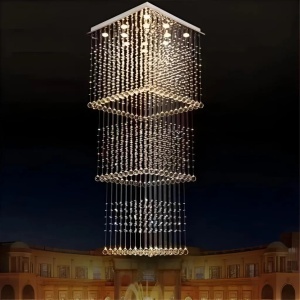 Candelabru Cristal LED 80W Saturnino Auriu 50cm - Img 2