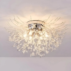 Candelabru Cristal RONDO Vivace, 5x G9, Diametru 40cm, Argintiu Lucios - Img 2