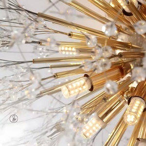Candelabru Cristal RONDO Vivace, 8x G9, Diametru 60cm, Auriu Lucios - Img 2