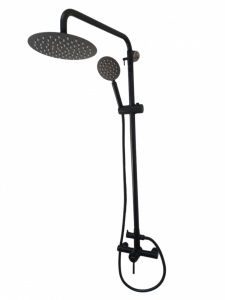 Coloana de dus MIXXUS SUS-003-J BLACK 20 cm baterie si para, monocomanda, furtun flexibil - Img 4