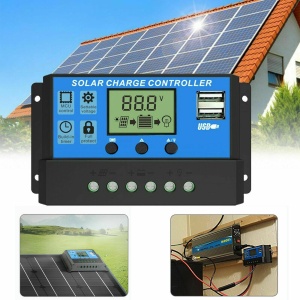 Controler/Regulator de incarcare panou solar, 12 - 24V, 30A, mini dual USB - Img 1