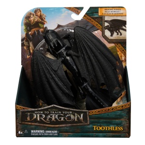 CUM SA ITI DRESEZI DRAGONUL FIGURINA DRAGON TOOTHLESS CU ARIPI MOBILE 20CM - Img 1
