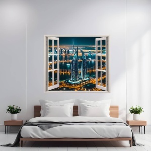 Folie imprimata color pentru decor perete locuinta, dimensiune 125 x 110cm, model: VIEW TO HAVEN 04 - Img 1