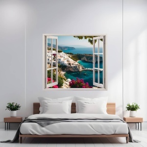 Folie imprimata color pentru decor perete locuinta, dimensiune 125 x 110cm, model: VIEW TO HAVEN 14 - Img 1